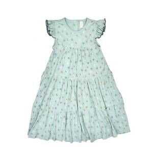 NEW TUN TUN girls' ribbed flutter dress in jade butterflies